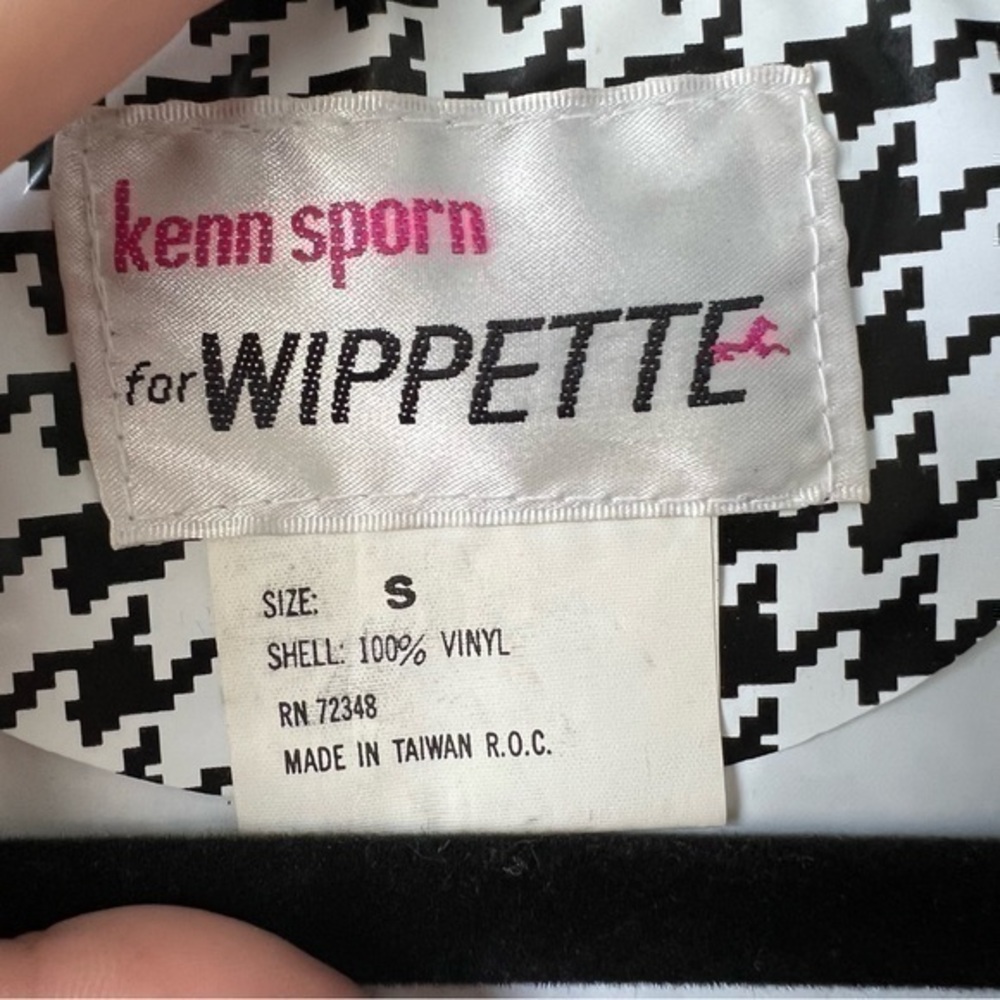 Wippette by Kenn Sporn Vintage 80s Houndstooth Rain Jacket with‎ Shoulder Pads - Picture 9 of 13